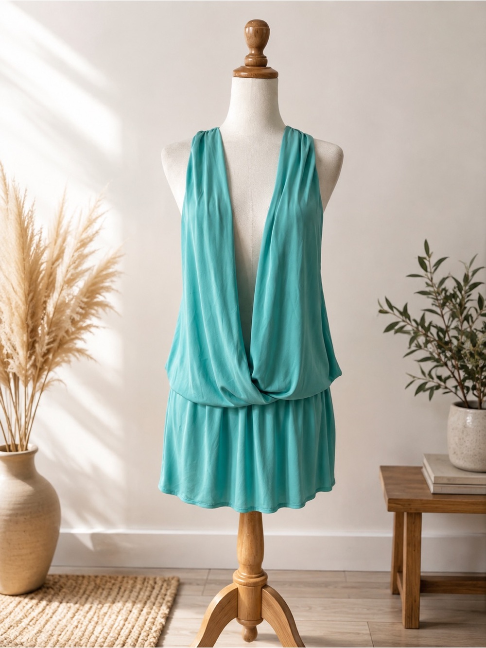Victoria’s Secret Very Sexy Aqua Open Back Cover Up Dress Size M Beach Swim Y2K